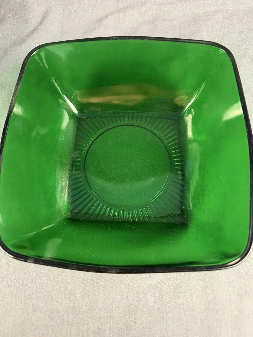Fire-King Charm Forest Green Serving/Salad Bowl 7.375